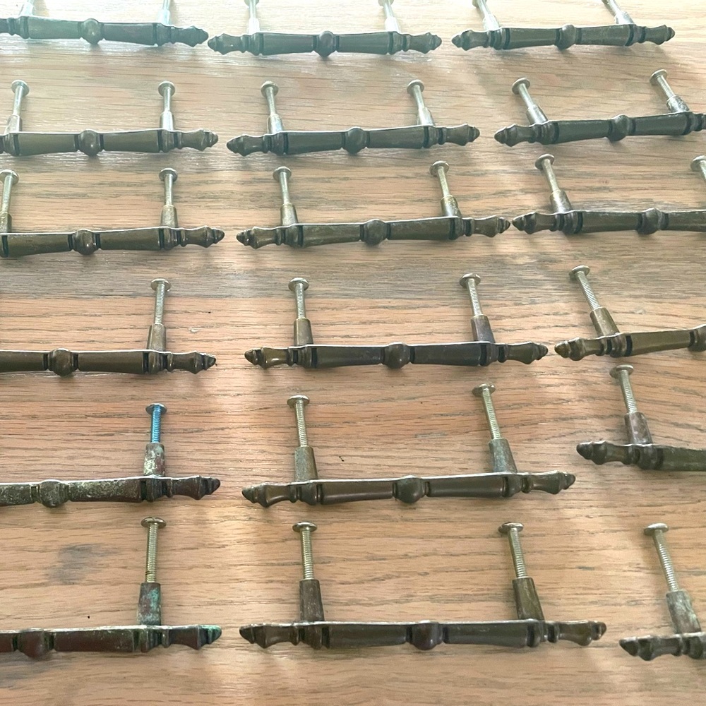 Antique Brass Drawer Handles/Pulls With Attached Screws